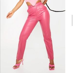 Pink leather pants